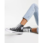 Кроссовки Converse Chuck Taylor Hi из кожи черного цвета - фото