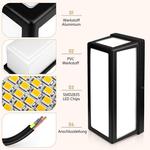 Комплект из 2 светодиодных настенных светильников, для наружного и внутреннего освещения, водонепроницаемость IP65, настенный светильник 30 Вт, алюминий, уличный светильник, ночник для входа, сада, балкона, гаража, коридора, теплый белый Rosikey, черный - фото 2