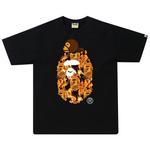 Футболка BAPE Flame Milo на Big Ape, цвет черный/оранжевый - фото