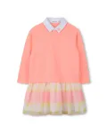 Детское платье с поло Billieblush, лососевый - фото