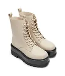 Кожаные ботильоны на платформе Calvin Klein Jeans, бежевый - фото 3