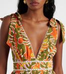 Мини-платье из хлопка с принтом Cara Poupette St Barth, Green Geo Afro - фото 4