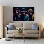 Картина на холсте Hustling Sharks Three Cool Monkey, черный - фото 4