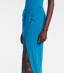 Платье-корсет с драпировкой из крепа Alex Perry, синий - фото 5