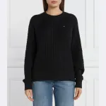 Мини-Свитер стандартного кроя с косами Tommy Hilfiger, черный - фото