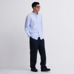 Рубашка в полоску с длинным рукавом Oxford Uniqlo, синий - фото 4