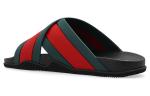 Шлепанцы женские Gucci Web Slide, черный / зеленый / красный - фото 4