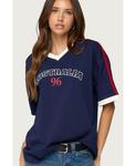 Женская футболка Australia 96 Contrast Oversized Edikted, Navy - фото