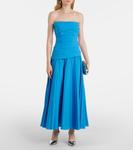 Ари бесшовное хлопковое миди-платье Simkhai, Oasis Blue - фото 2