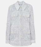 Кики жакет с люверсами Veronica Beard, Blue/White - фото