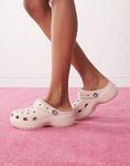 Сабо Crocs Classic на платформе, натурального цвета - фото