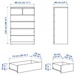 Комод с 6 ящиками MALM IKEA, 80x123 см, черный - фото 6