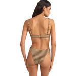 Сол топ бикини с полосками и косточками Rhythm, черный - фото 2