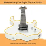 Электрогитара Glarry 36 дюймов в стиле горящего огня - белая - фото 4