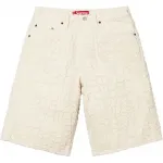 Потертые крокодиловые джинсовые шорты baggy Supreme, синий - фото 7