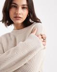 ONLY вязаный джемпер с круглым вырезом в цвете «камень» - фото 2