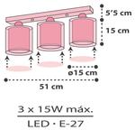 Потолочный светильник Dalber 3 Lichter Kinder Wolke, розовый - фото 3