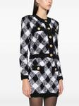 Жакет из твида Balmain в клетку гингем, белый - фото 3