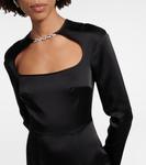 Платье миди с вырезом и декором Christopher Kane, черный - фото 4