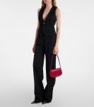 Вольтер мини кожаная сумка через плечо Saint Laurent, New Cherry Jam - фото 5