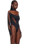 Иллюзионный боди Mugler, черный - фото 4