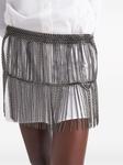 Prada юбка мини с бахромой, серебристый - фото 4