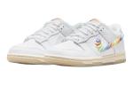 Nike Dunk Low SE Rainbow Lace Swoosh White PS, бежевый фиолетовый оранжевый - фото 3
