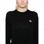 Джемпер с вышитым логотипом Maison Kitsune, черный - фото 6