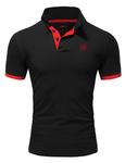 Поло Amaci&Sons Basic Kontrast Polo Shirt MEMPHIS, черный - фото