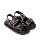 Сандалии из кожи «бочка» Alohas, черный - фото 3