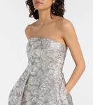 Платье-бюстье из жаккарда Monique Lhuillier, серебряный - фото 4