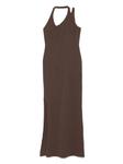 Платье макси с вырезом халтерне Patrizia Pepe, коричневый - фото