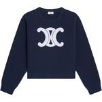 Логотипный флисовый свитшот CELINE, синий - фото