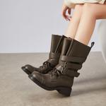 Женские ботинки YANGQIYINGTAO, коричневый - фото 8