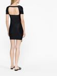 Платье мини с квадратным вырезом Courrèges, черный - фото 3