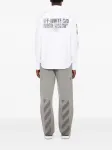Рубашка милитари из поплина с эмблемой Off-White, белый - фото 4