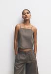 Топ PULL&BEAR Top, Taupe - фото 4