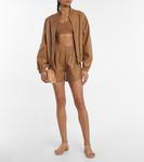 Кожаные шорты Zeynep Arçay, кэмел - фото 2