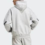 Толстовка Z.N.E. Adidas, серо-белая - фото 4