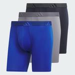 Боксеры Adidas Microfiber Boxer Briefs 3-Pack, цвет Blue/Grey/Legend Ink - фото 4