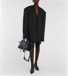 Колготки в сеточку с логотипом на поясе BALENCIAGA, черный - фото 2