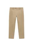 Обычные плиссированные брюки MANGO MAN Nicco, песочный - фото