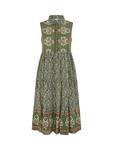 Платье-рубашка без рукавов с листовым принтом Yumi, Green/Multi - фото 5