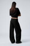 Широкие брюки с заниженной талией Weekday, черный - фото 3