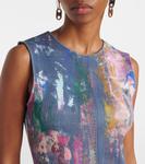 Платье миди из хлопковой смеси с принтом Enka Acne Studios, Blue Multi - фото 4