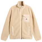 Флисовый кардиган на молнии Moncler, бежевый - фото