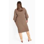 Платье Sasha Rib plus size Avenue, Latte - фото 3