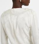 Мини-платье из цветочного жаккарда с бантом Alessandra Rich, белый - фото 6