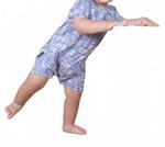 TINY TRIBE Детский комбинезон в клетку, синий - фото 2