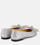 Балетки с двойным бантом Mach & Mach, серебро - фото 3